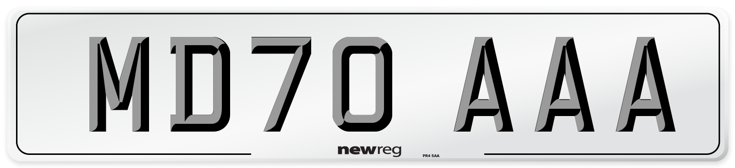 MD70 AAA Number Plate from New Reg